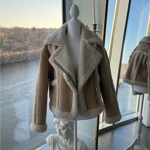 Zara Cropped Sherpa Jacket